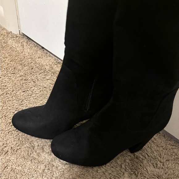 NWOT Over the knee Lace up Suede Heeled Boots - Picture 5 of 5